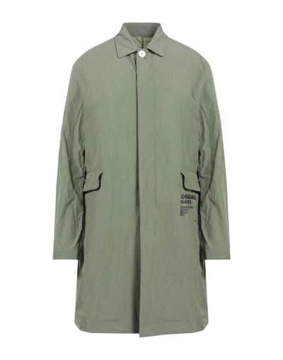 Shop Dsquared2 Man Overcoat & Trench Coat Military Green Size 42 Polyester, Polyamide