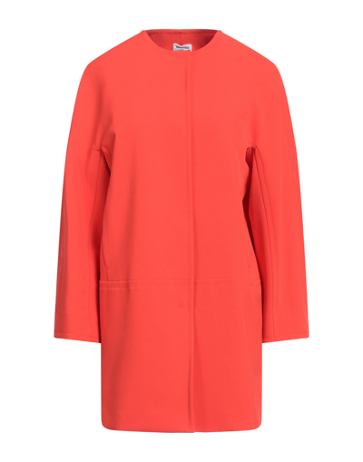 Shop Rue Du Bac Woman Overcoat & Trench Coat Orange Size 8 Polyester, Elastane