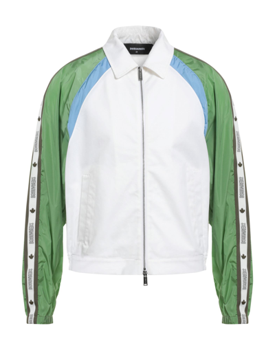 Shop Dsquared2 Man Jacket White Size 44 Cotton, Polyamide