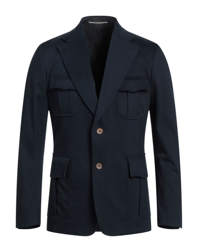 Shop Maestrami Man Suit Jacket Midnight Blue Size 38 Cotton, Elastane