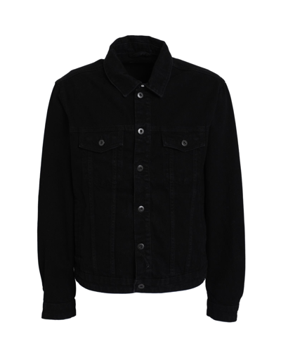 Shop Topman Man Denim Outerwear Black Size Xl Cotton
