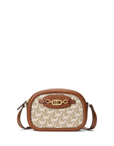 Shop Lauren Ralph Lauren Monogram Medium Jordynn Crossbody Bag Woman Cross-body Bag Tan Size - Cotton, Po In Brown