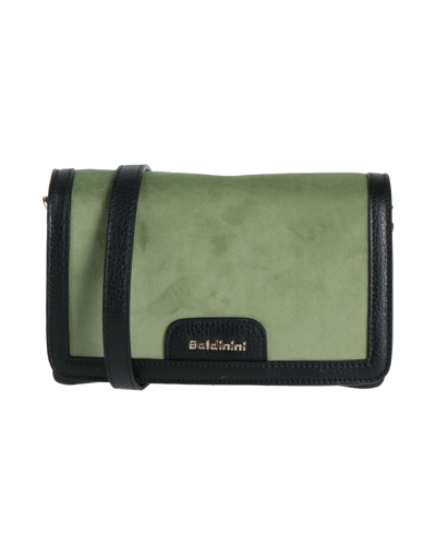 Shop Baldinini Woman Cross-body Bag Green Size - Soft Leather, Textile Fibers