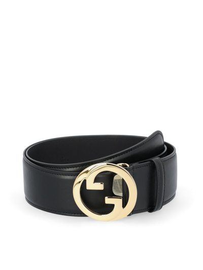 Shop Gucci Blondie Wide Belt In Black