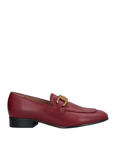 Shop Baldinini Woman Loafers Brick Red Size 8 Soft Leather