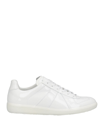 Shop Maison Margiela Man Sneakers White Size 9 Soft Leather, Textile Fibers