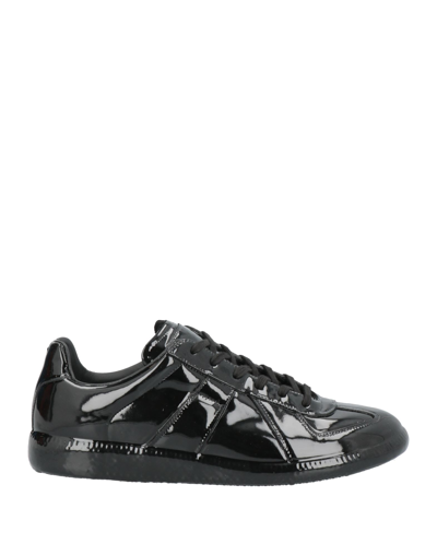 Shop Maison Margiela Man Sneakers Black Size 7 Soft Leather, Textile Fibers