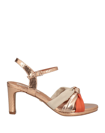 Shop Maria Mare Woman Sandals Copper Size 4 Textile Fibers In Orange