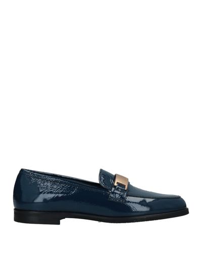 Shop Baldinini Woman Loafers Slate Blue Size 9 Soft Leather