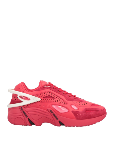 Shop Raf Simons Man Sneakers Red Size 6 Soft Leather
