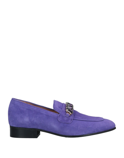 Shop Baldinini Woman Loafers Purple Size 6 Soft Leather