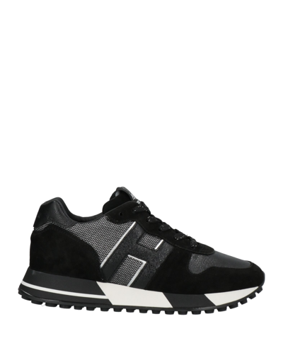 Shop Hogan Woman Sneakers Black Size 6 Soft Leather, Textile Fibers