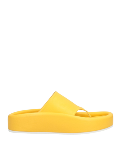 Shop Mm6 Maison Margiela Woman Thong Sandal Yellow Size 6.5 Rubber