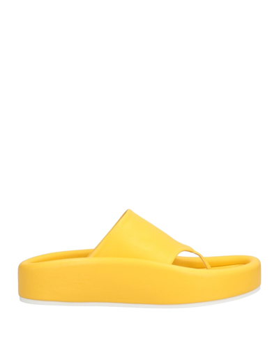 Mm6 Maison Margiela Wide-strap Flip-flops In Yellow