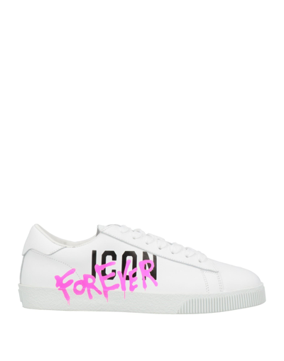 Shop Dsquared2 Woman Sneakers White Size 8 Calfskin