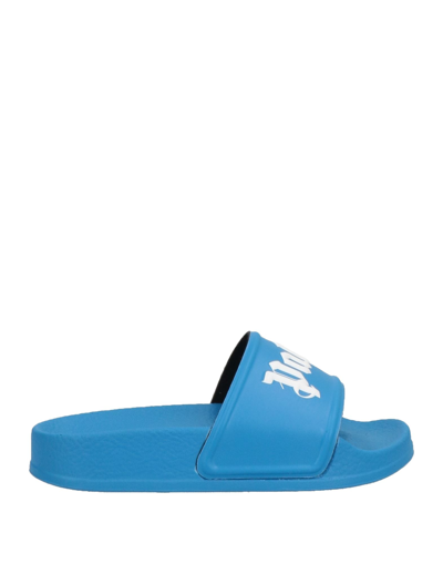 Shop Palm Angels Toddler Boy Sandals Azure Size 9c Polyurethane In Blue