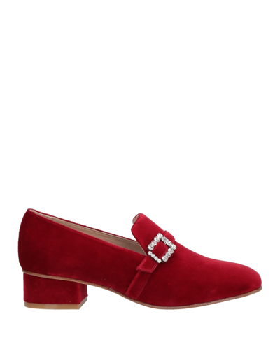 Shop Stuart Weitzman Woman Loafers Red Size 6.5 Textile Fibers