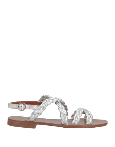 Shop Anaki Woman Sandals Silver Size 6 Soft Leather