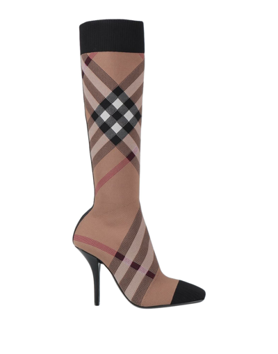 Shop Burberry Knee Boots In Light Brown
