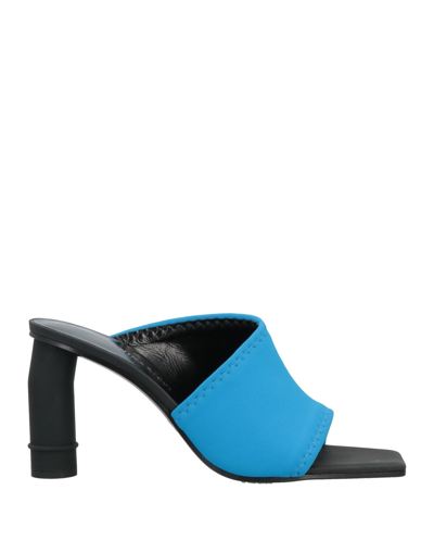 Shop Nina Ricci Woman Sandals Azure Size 8 Textile Fibers In Blue