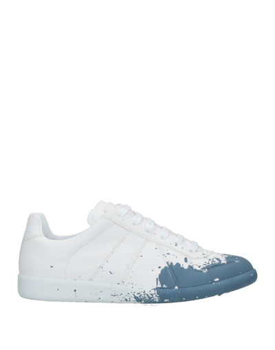 Shop Maison Margiela Man Sneakers Pastel Blue Size 7 Textile Fibers