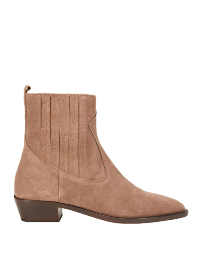 Shop A.bocca A. Bocca Velour Nefer Cocco Woman Ankle Boots Khaki Size 7 Soft Leather In Beige