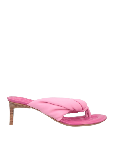 Shop Jacquemus Woman Toe Strap Sandals Pink Size 8 Soft Leather