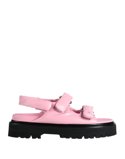 Shop Dsquared2 Woman Sandals Pink Size 8 Soft Leather