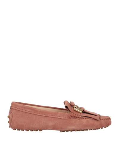 Shop Tod's Woman Loafers Blush Size 6 Soft Leather In Pink