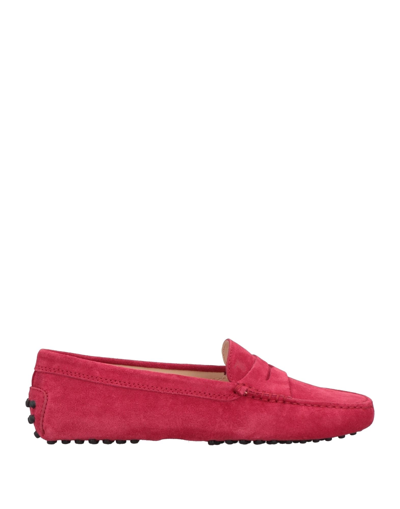 Shop Tod's Woman Loafers Garnet Size 7 Soft Leather In Red