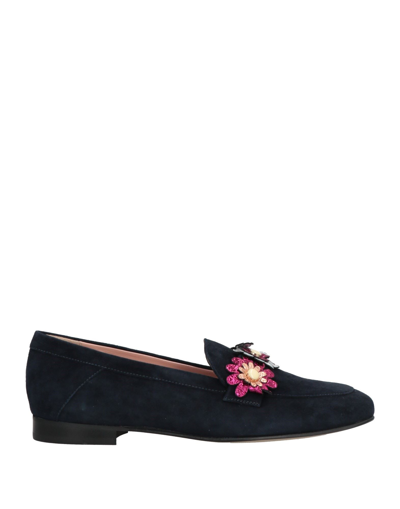 Shop Pollini Woman Loafers Midnight Blue Size 5 Soft Leather