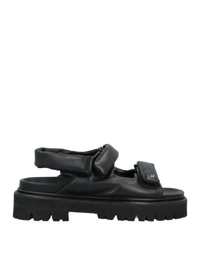 Shop Dsquared2 Man Sandals Black Size 11 Soft Leather