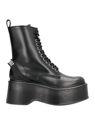 Shop Dsquared2 Woman Ankle Boots Black Size 8 Soft Leather