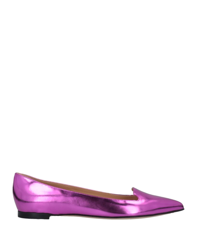 Shop Sergio Rossi Woman Loafers Mauve Size 7 Calfskin In Purple