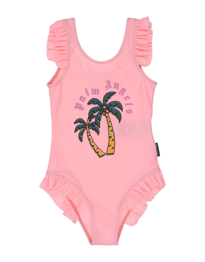 Shop Palm Angels One-piece Swimsuits In Salmon Pink
