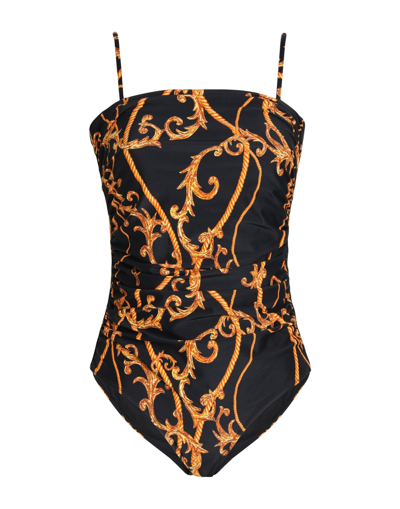Shop Ganni Woman One-piece Swimsuit Black Size 4 Recycled Polyamide, Elastane