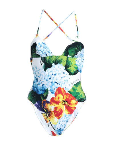 Shop Dolce & Gabbana Woman One-piece Swimsuit White Size 8 Polyamide, Elastane
