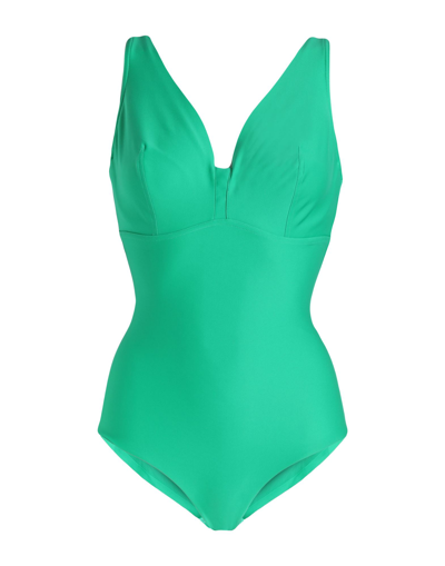 Shop Lejaby Wave Woman One-piece Swimsuit Green Size 32 E Bio Polyamide, Elastane, Recycled Polyamide, Po
