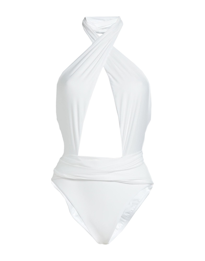 Shop Pq Swim Woman One-piece Swimsuit White Size L Polyamide, Elastane