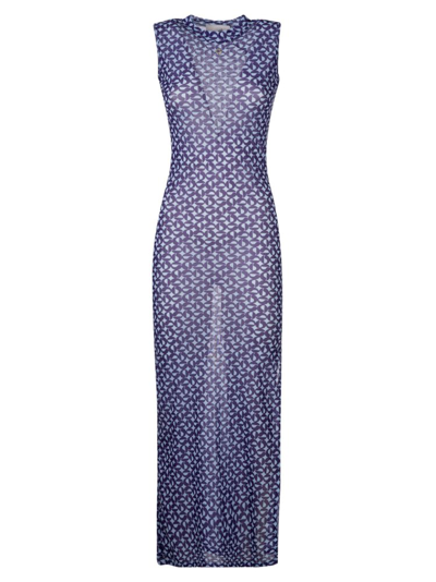 Shop Coperni Abstract Pattern Sleeveless Midi Dress In Multi