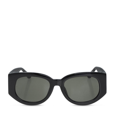 Shop Linda Farrow X Sara Shakeel Debbie Rectangle Framed Sunglasses In Black