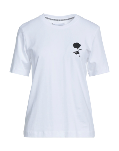 Shop Bikkembergs Woman T-shirt White Size Xs Cotton, Elastane
