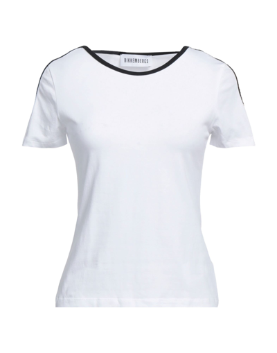Shop Bikkembergs Woman T-shirt White Size L Cotton, Elastane