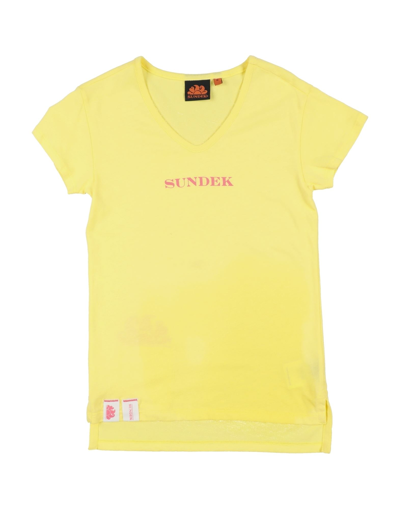 Shop Sundek Toddler Girl T-shirt Yellow Size 6 Cotton