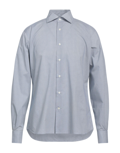 Shop Angelo Nardelli Man Shirt Midnight Blue Size 17 ½ Cotton