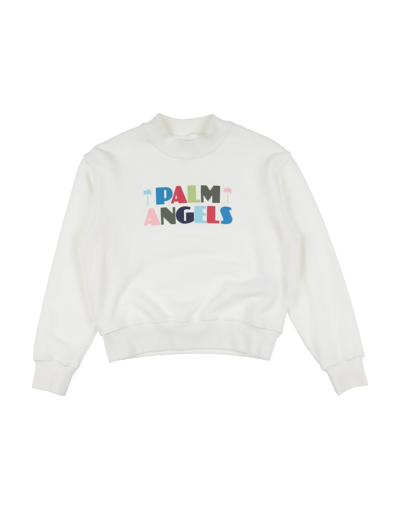 Shop Palm Angels Toddler Girl Sweatshirt White Size 6 Cotton, Elastane