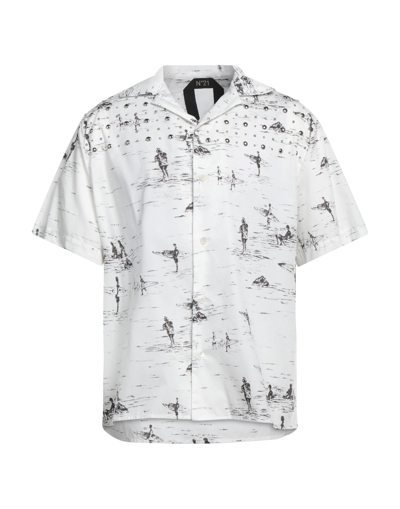 Shop Ndegree21 Man Shirt White Size M Cotton
