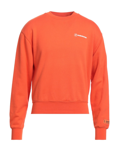 Shop Heron Preston Man Sweatshirt Orange Size L Cotton, Elastane, Polyester, Polyamide