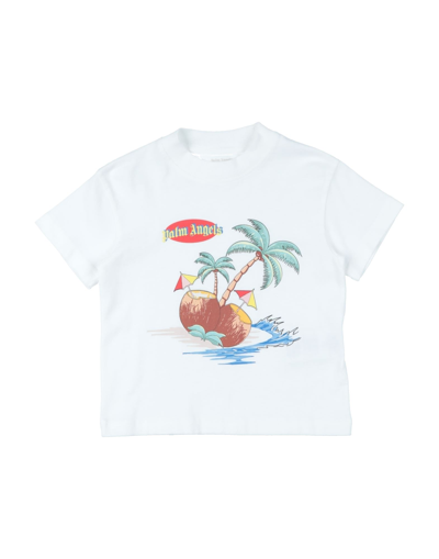 Shop Palm Angels Toddler Girl T-shirt White Size 6 Cotton