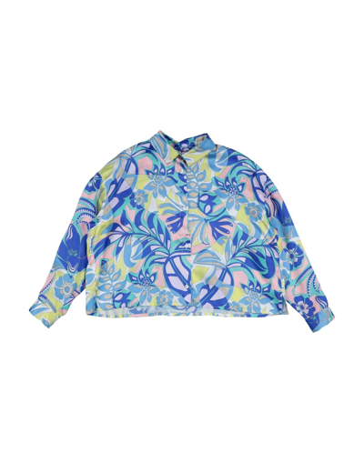 Shop Emilio Pucci Pucci Toddler Girl Shirt Blue Size 3 Viscose, Silk